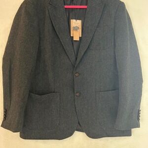 Paul Jones Dark grey wool blazer with brown buttons XL
